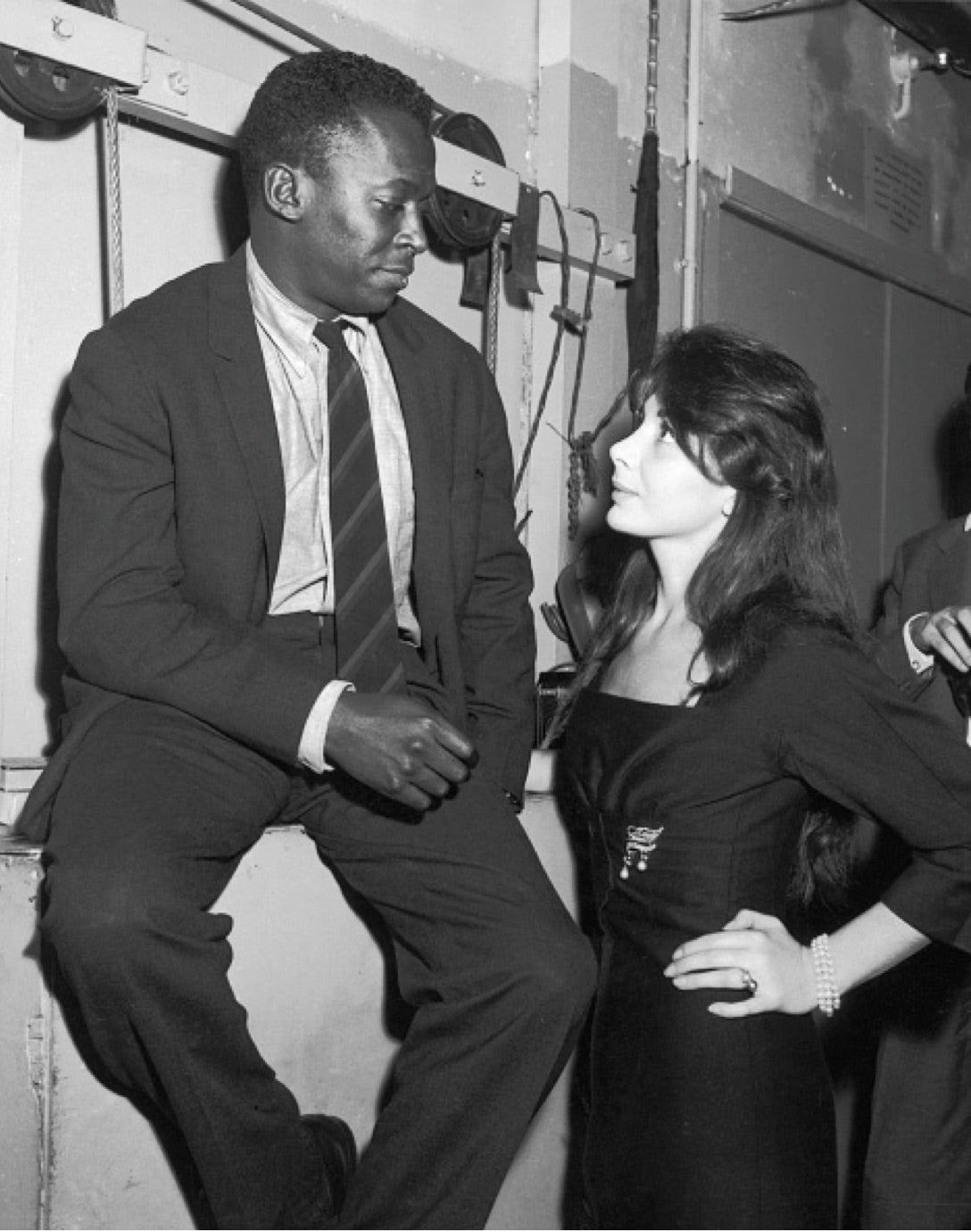 <strong class="">Night Life</strong><br/><span class="">In Paris, Davis met the French singer Juliette Gr&eacute;co (above) who introduced him to Picasso and Sartre; Charlie Parker (at right) whose genius was &ldquo;otherworldly,&rdquo; and his band, which then included a young Miles Davis, playing a gig at Three Deuces in New York, 1947. </span>