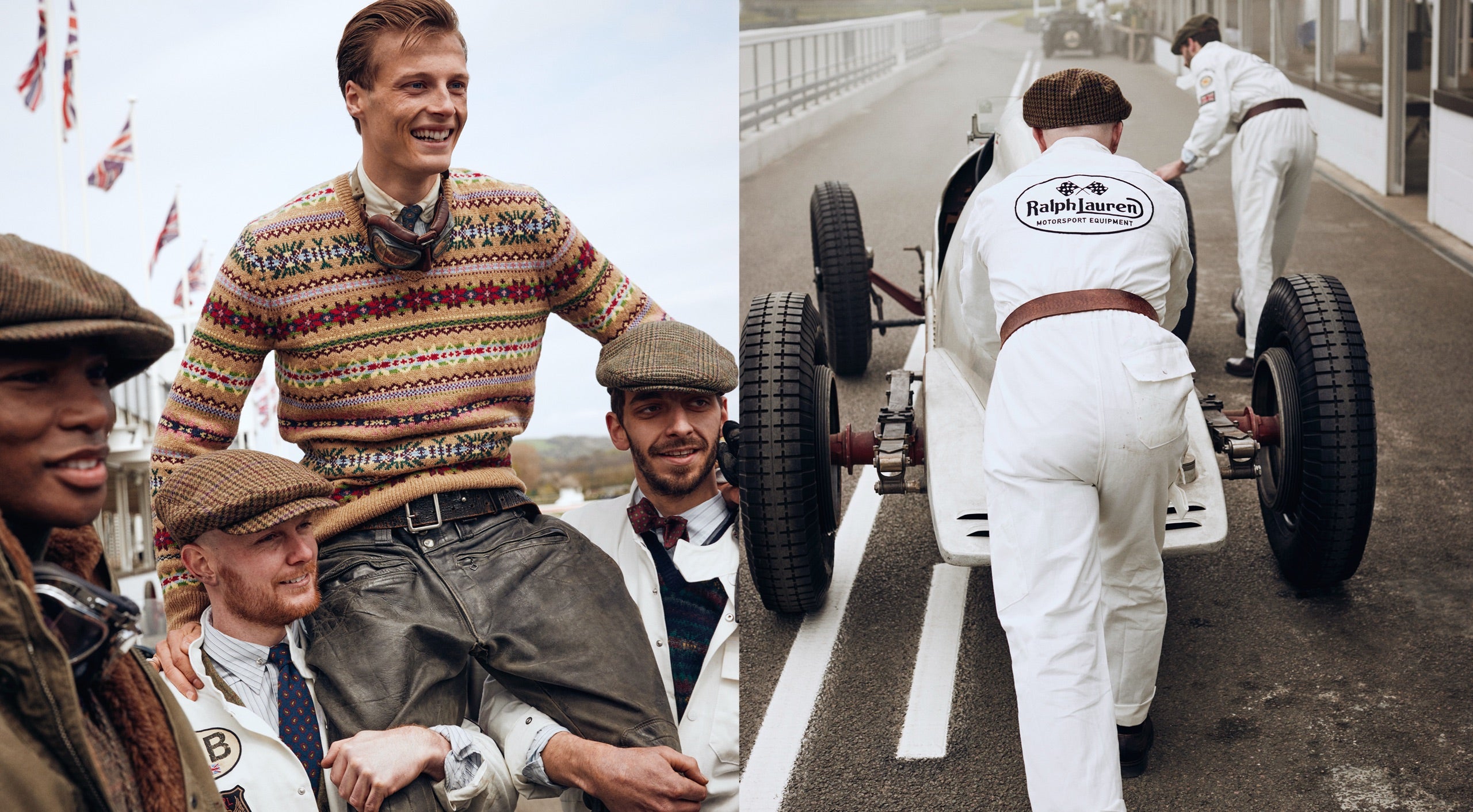 <strong>ON LOCATION</strong><br/><span>This season of Polo Originals, inspired by the golden era of Grand Prix car racing, was photographed at the Goodwood Motor Circuit, which is located in West Sussex, on the 12,000-acre Goodwood Estate. The Circuit has since become known for hosting a number of prestigious motorsport events, including the famous Festival of Speed and Revival.</span> <br/><rlmag_link href="https://www.ralphlauren.se/sv/search?cgid=brands-prl-tough-and-refined-cg"><button class="shop-collection">Shop the Story</button></rlmag_link>