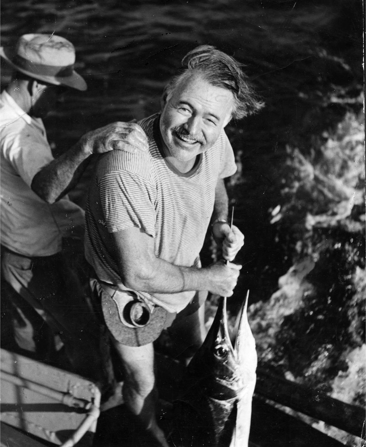           <strong>Fishermans&rsquo;s Friend</strong><br />          <span            >On his travels in France during the 1920s, Hemingway picked up some            Breton stripe shirts, and wore them for the rest of his life,            especially on fishing expeditions in the Caribbean.</span          >        
