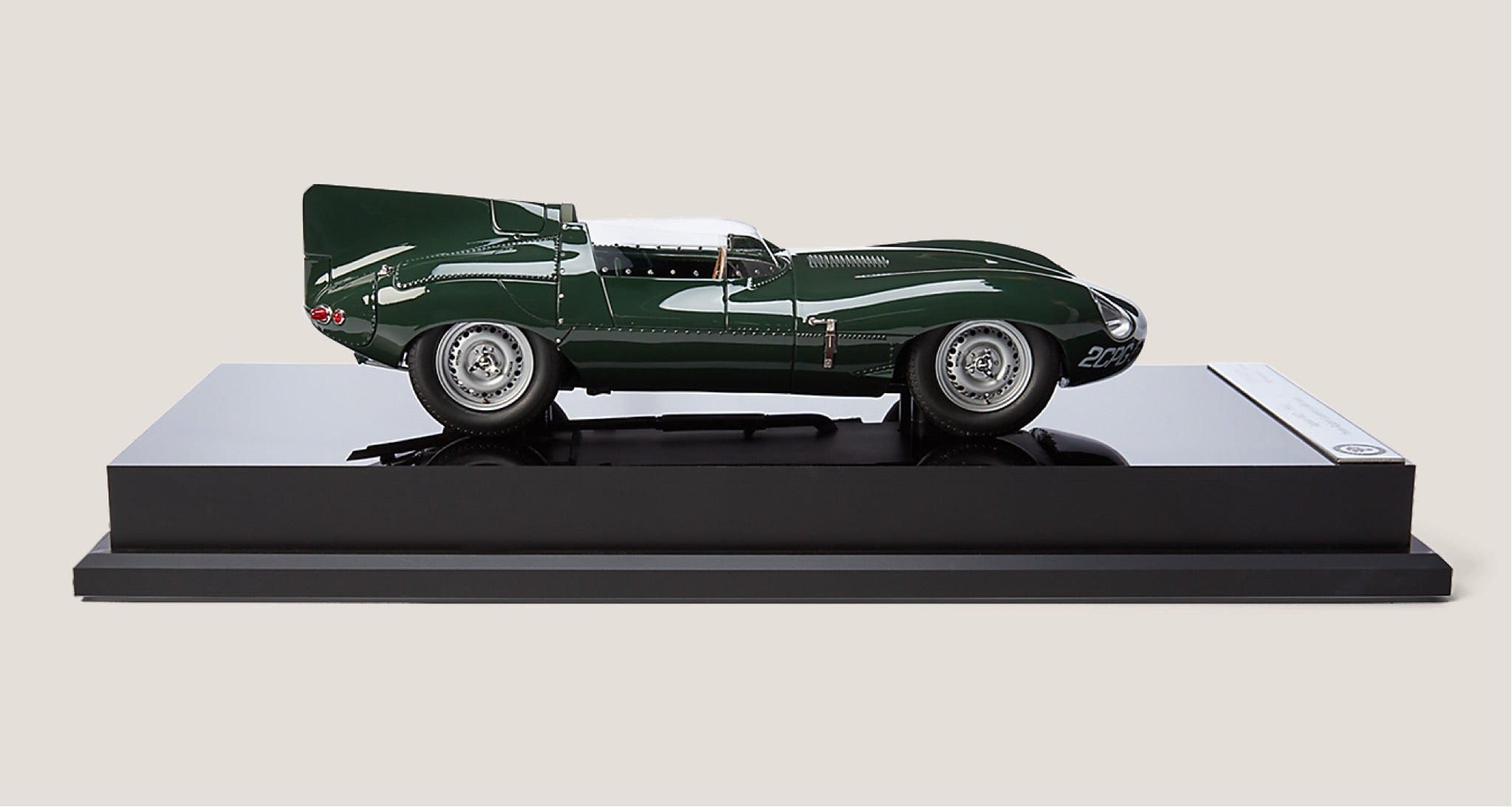 <span>The long-nose Jagaur XKD from 1955 won Le Mans that year, the first of three successive D-type victories at the world&rsquo;s most famous and important race</span><br/><a href="https://www.ralphlauren.com/home-decor-decorative-accessories/1955-jaguar-xkd/453615.html?dwvar453615_colorname=Green" target="_blank" class="rlc-linecta rlc-lineplay"><span>SHOP NOW</span></a>