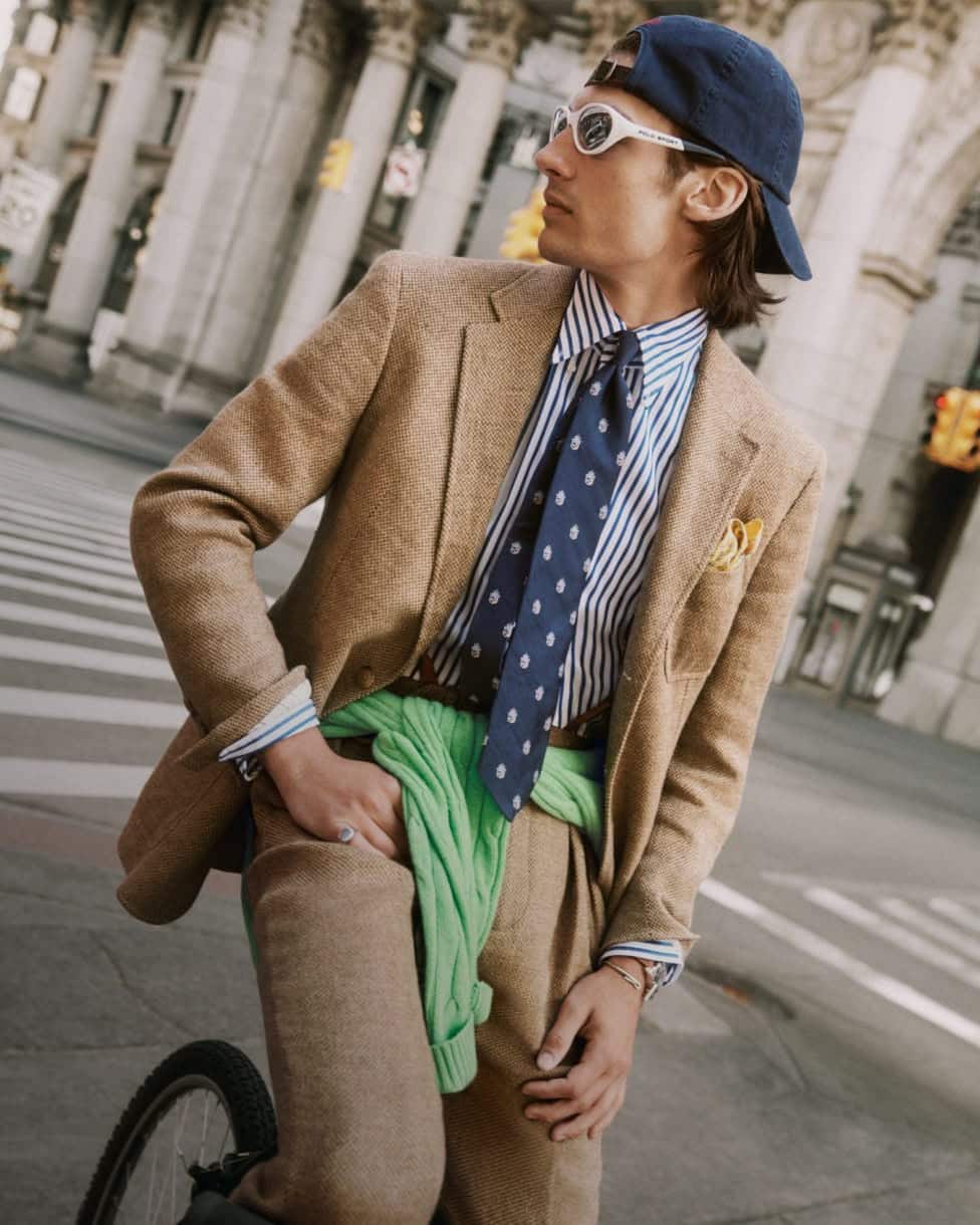 Polo kavaj i Summer Tweed Tailored Fit
