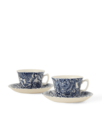 Presentset Faded Peony tekoppar med fat
