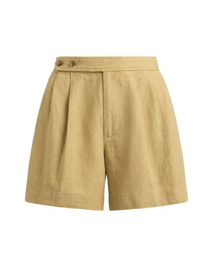 Shorts i délavélinne med pressveck