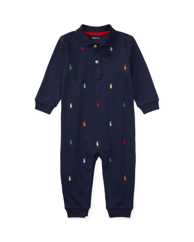 Polo-overall i mjuk bomull med polohäst