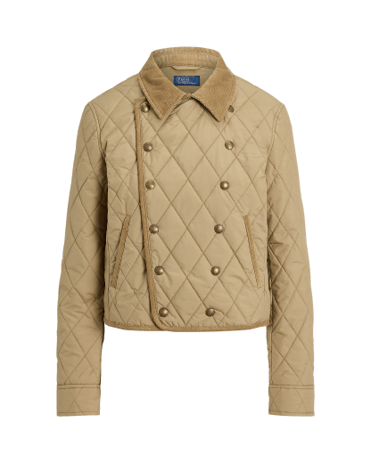 Dubbelknäppt quiltad jacka